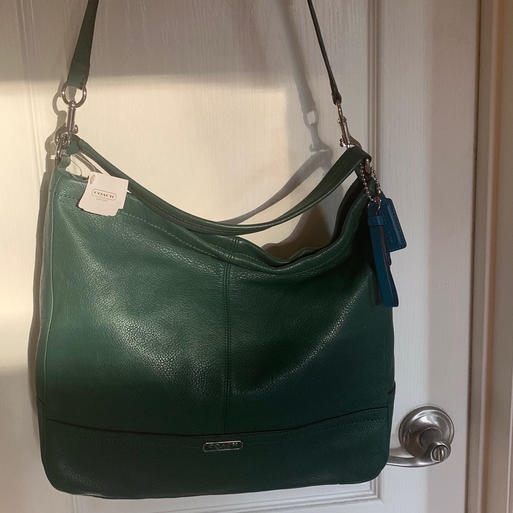 Coach Park Green Leather Hobo Bag